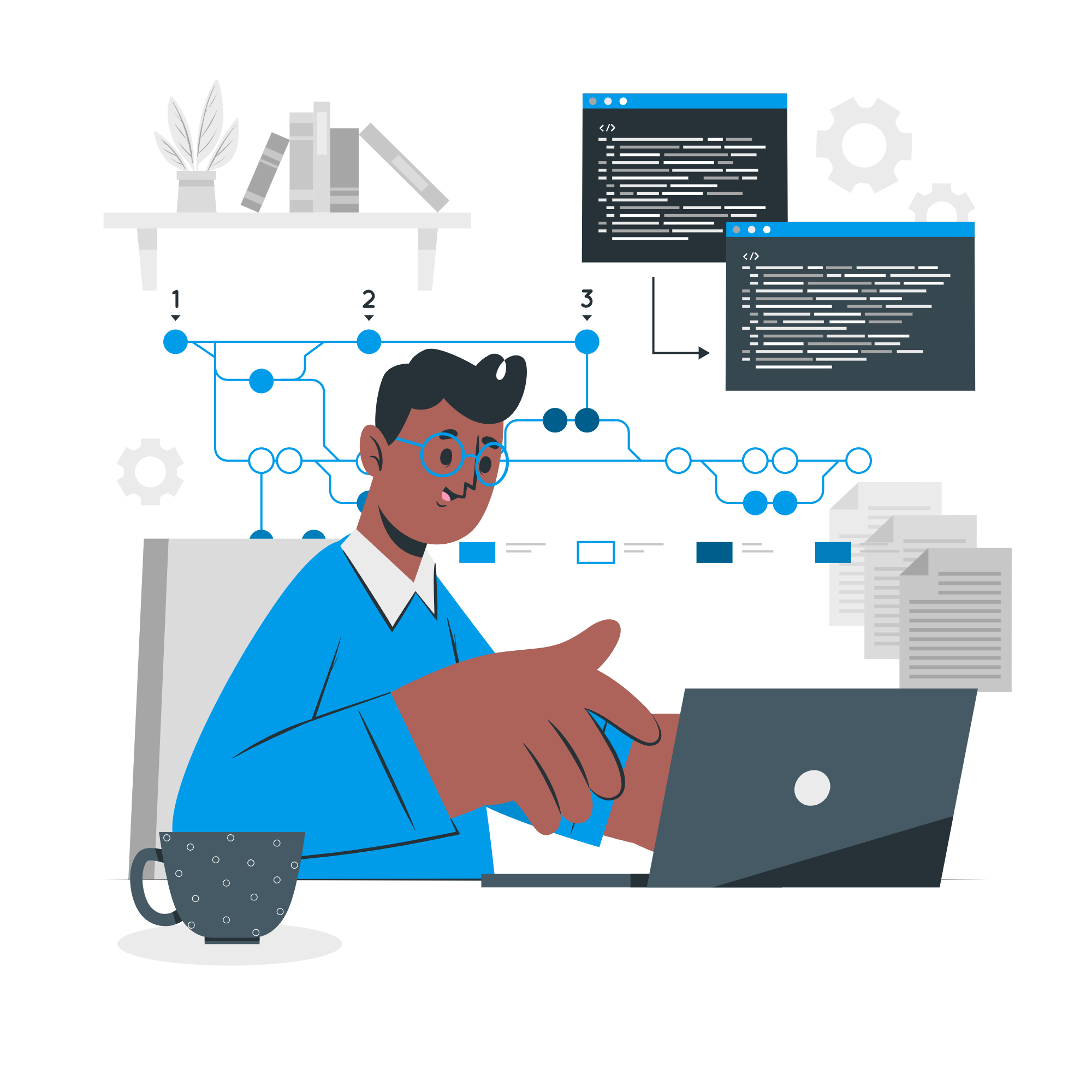 Equipe de web designers colaborando em projeto digital